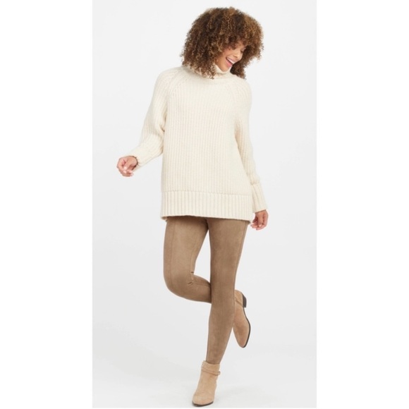SPANX Pants - Spanx Faux Suede Leggings in Camel Size Medium Petite NWT